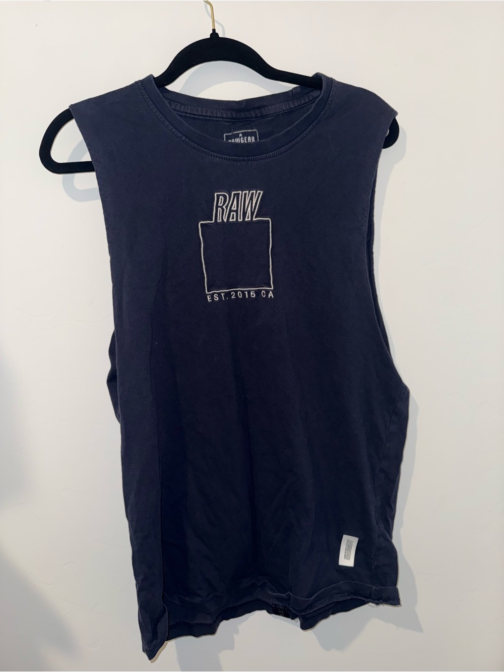 RAW Graphic Sleeveless Tank Top - Black